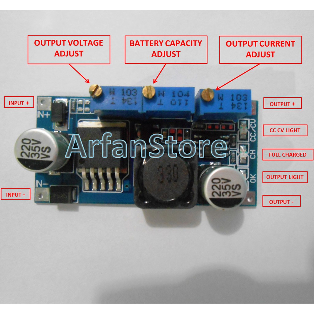Jual Promo LM2596 CC CV 3A DC Buck Step Down Converter Adjustable Volt ...