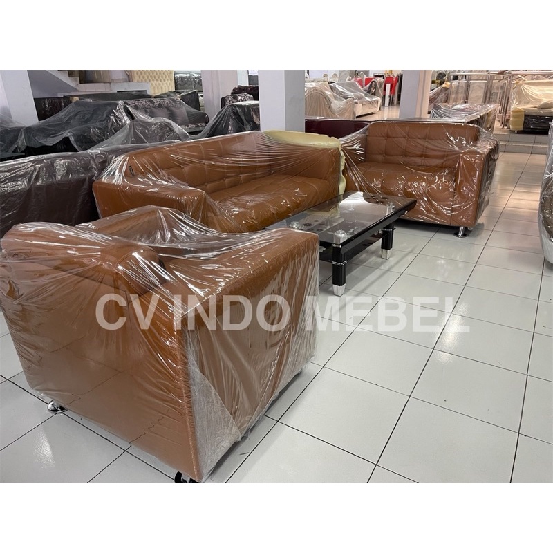 Jual Sofa Kesia 321 Kursi Tamu Minimalis Mewah Hitam Coklat Nugget ...