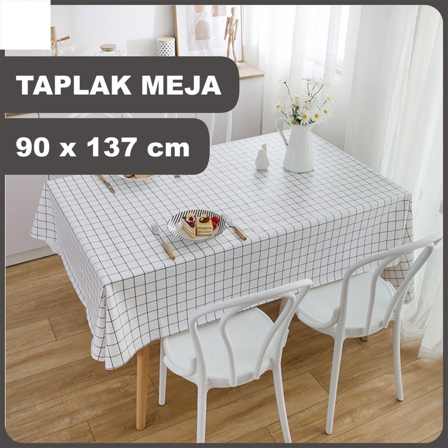 Jual Taplak Meja Anti Air Motif Kotak Kotak X Cm Table Cloth Shopee Indonesia