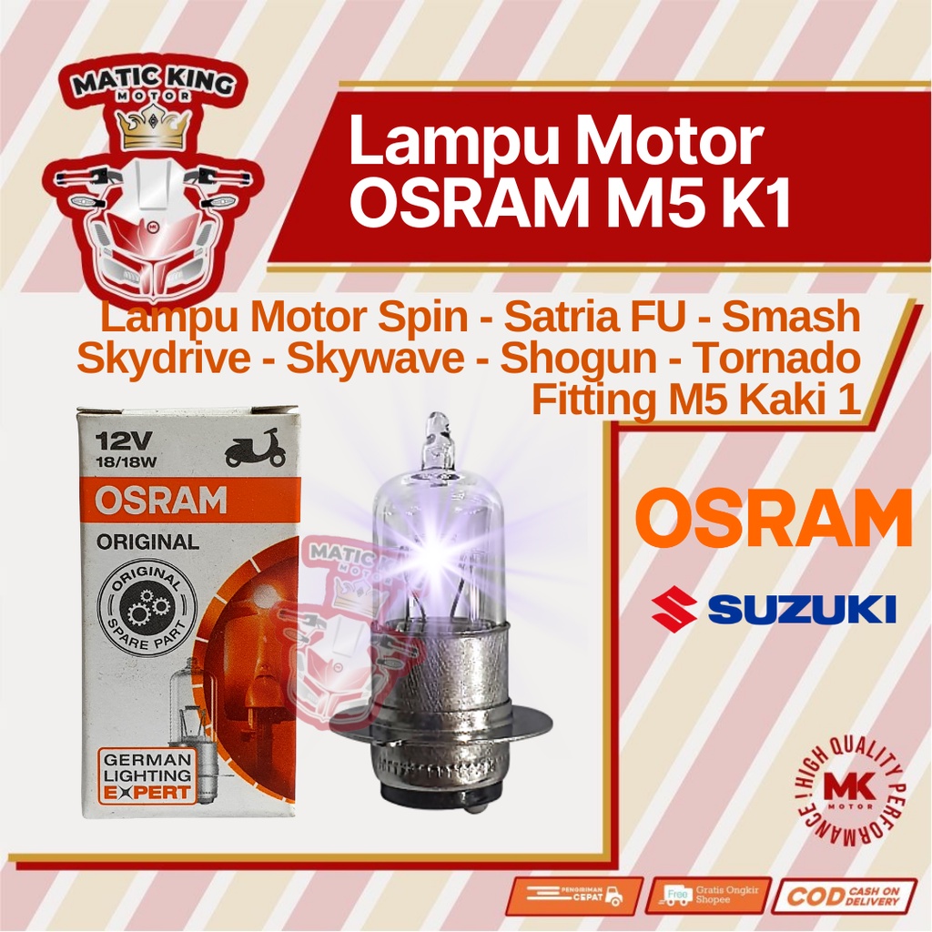 Jual OSRAM Bohlam Lampu Halogen Motor Smash Shogun Satria Fu Spin ...