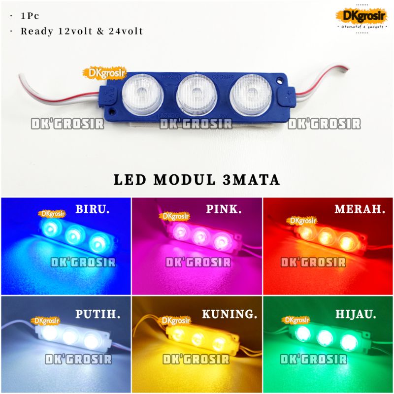 Jual Lampu Led Modul 3 Mata 12volt Dan 24volt 3 Watt Module Led 3 Titik Lampu Kolong Shopee 3296