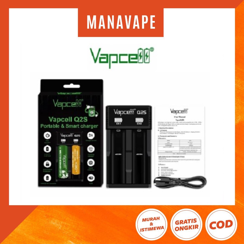 Jual Vapcell Q S C Charger Slot Authentic Shopee Indonesia