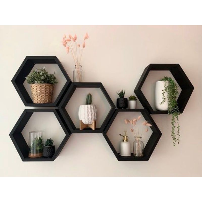 Jual RAK HEXAGONAL - RAK DINDING HEKSAGONAL | Shopee Indonesia