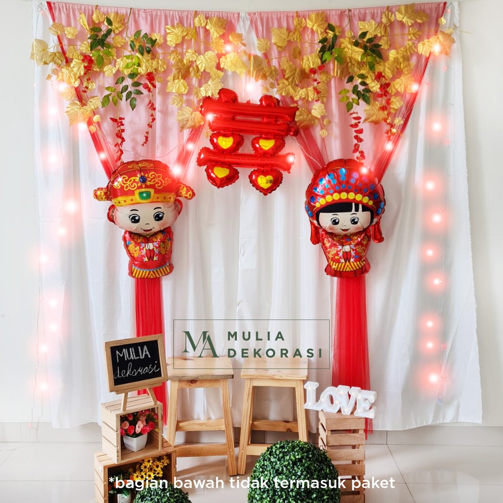 Jual Paket Dekorasi DIY Backdrop Acara Photobooth Keluarga Sangjit