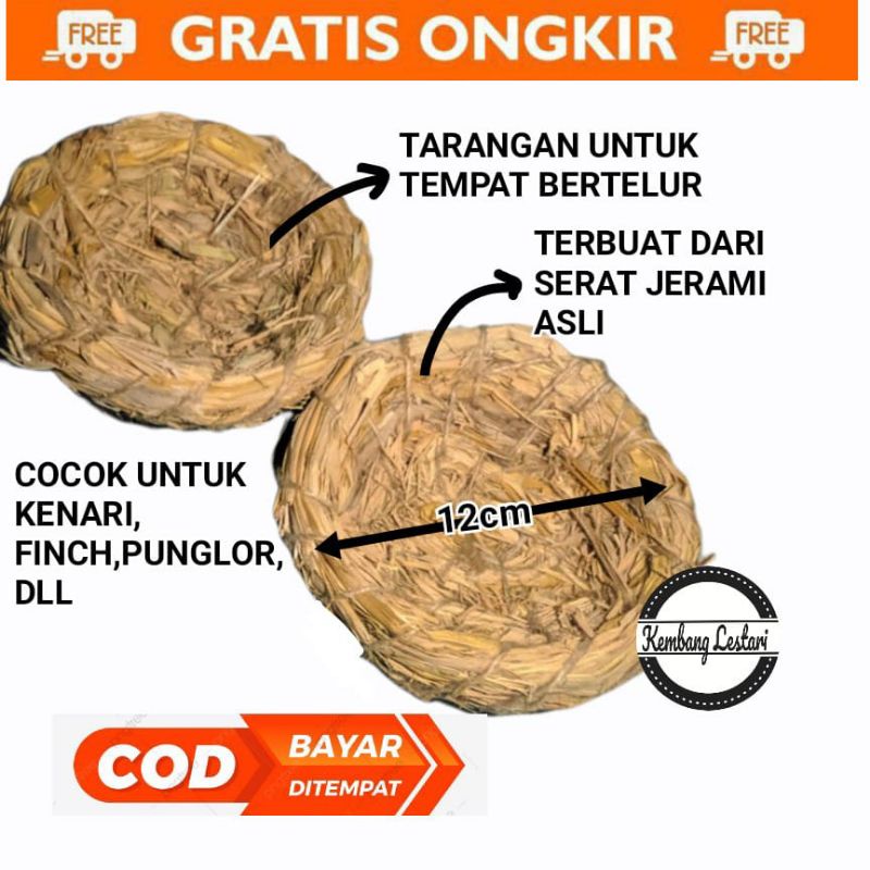 Jual Tarangan Serat Jerami Burung Kenari Sarang Burung Kenari | Shopee