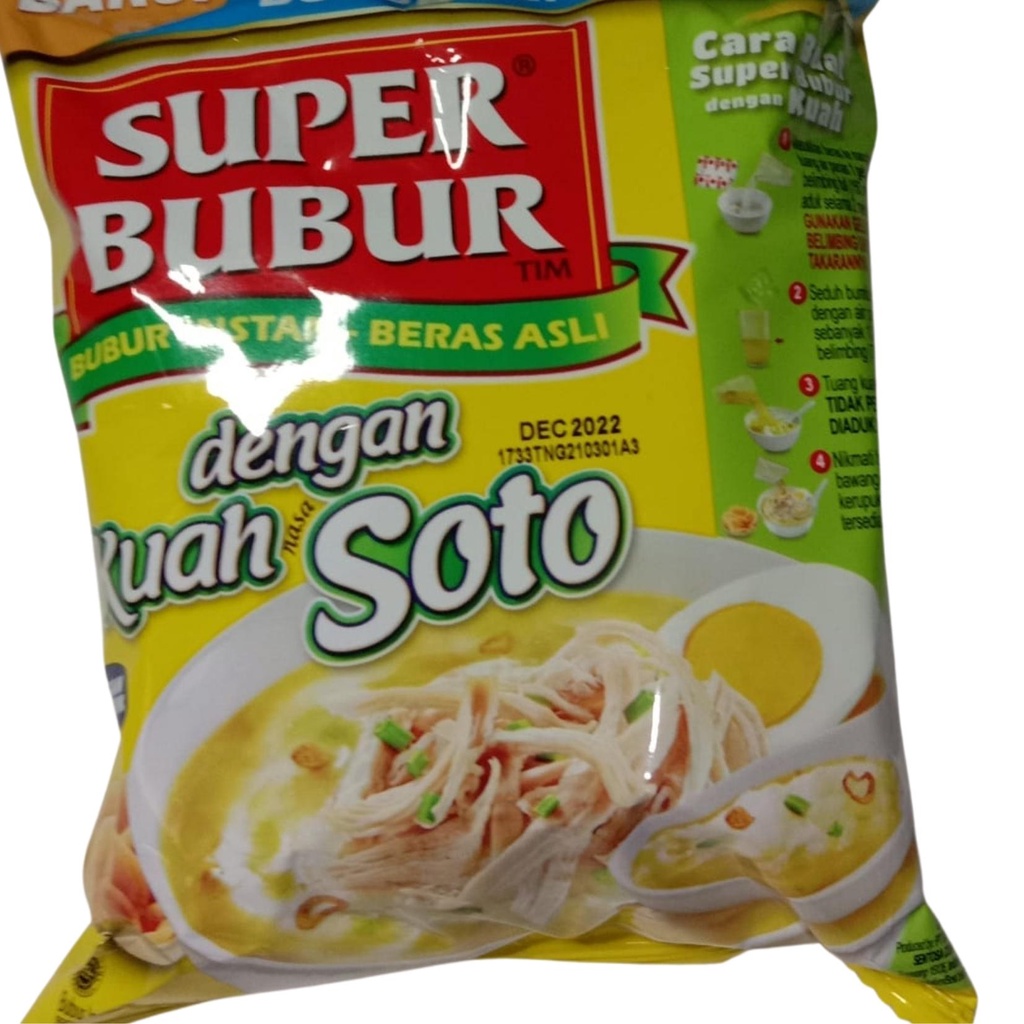 Jual Super Bubur Makanan Instan Rasa Abon Sapi / Soto / Kari 49gr ...