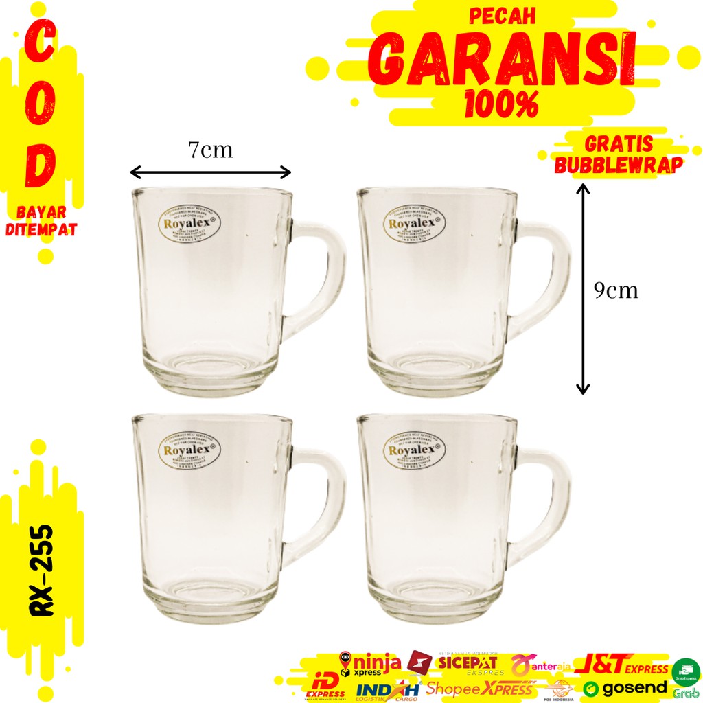 Jual Gelas Kopi Royalex Ml Pcs Cangkir Kaca Anti Pecah Kecil