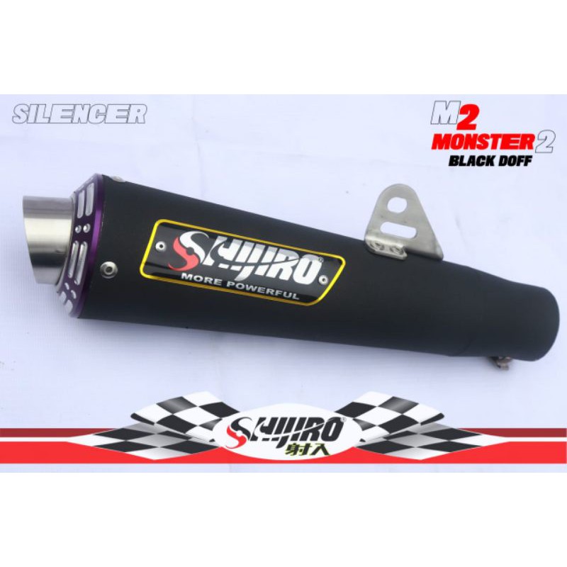 Jual Silencer Only type M2 Black Doff Shijiro Racing Original | Shopee ...