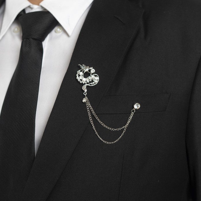 Jual Houseofcuff lapel pin brooch bros untuk jas RANTAI SILVER GG ...