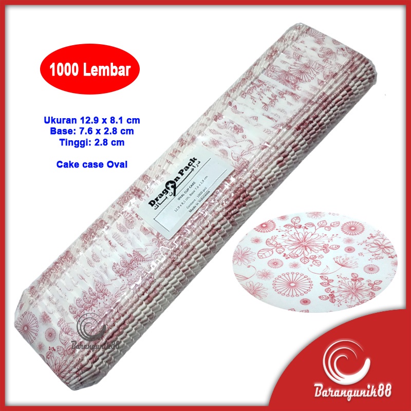 Jual Kertas Bolu Kukus Oval 129mm 1000 Lembar Risole Risol Cake Case ...