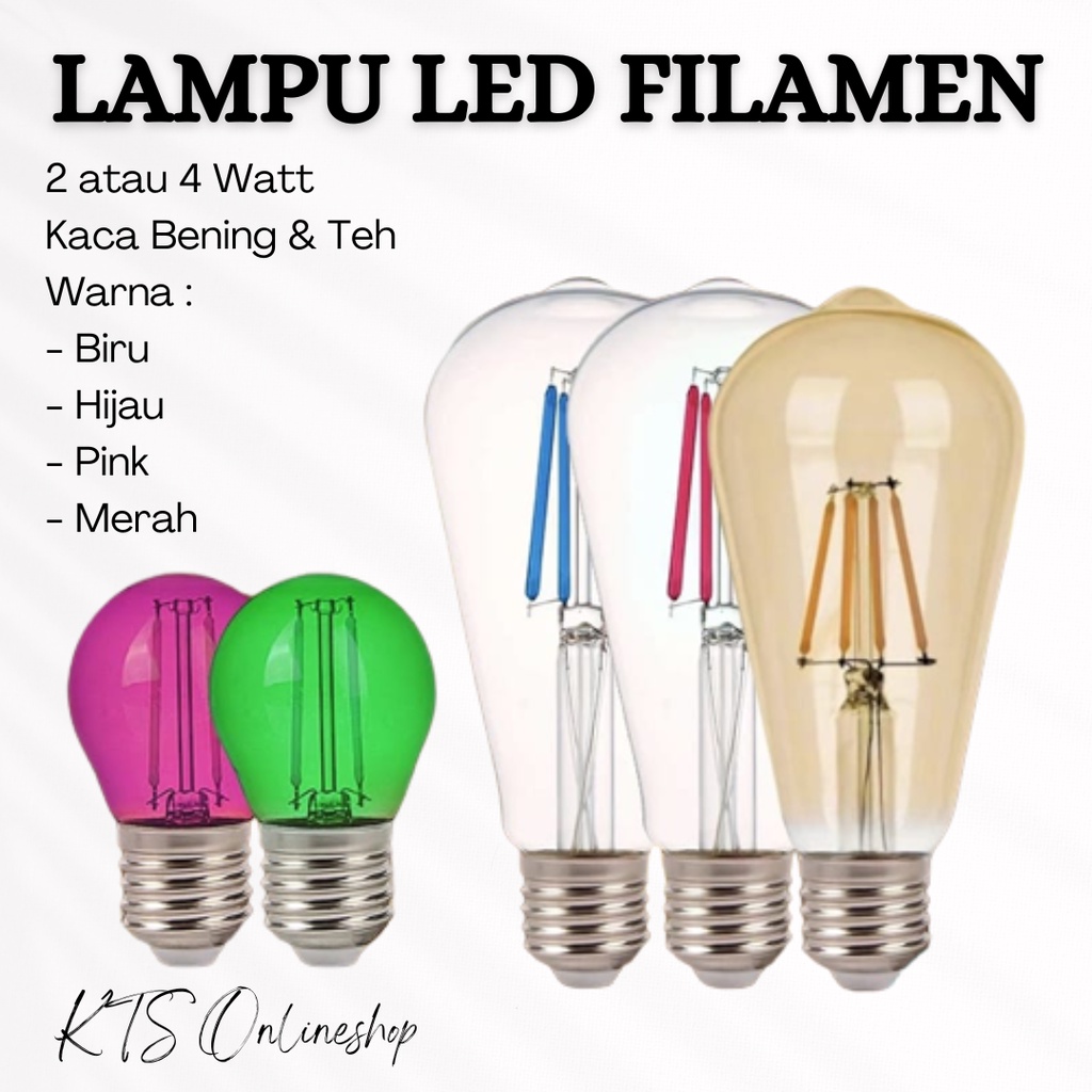 Jual LAMPU LED FILAMEN 2W/4W BOHLAM PIJAR EDISON CAFE DEKORASI G45 ...