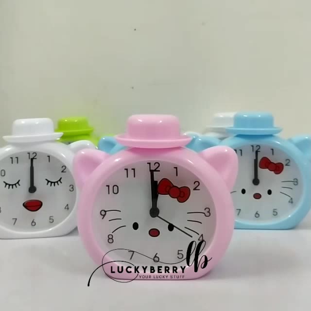 Jual Jam Meja Alarm Hello Kitty /Emoticon Topi MR096/097 | Shopee Indonesia