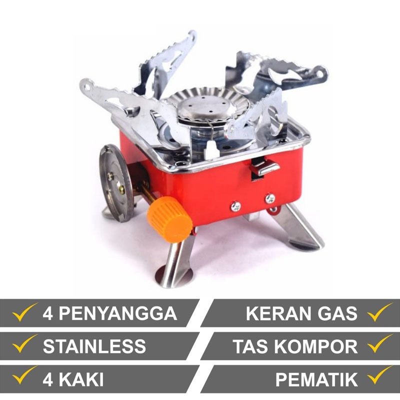 Jual Kompor Gas Mini Kotak Portable Stove Camping Kompor Gunung Free