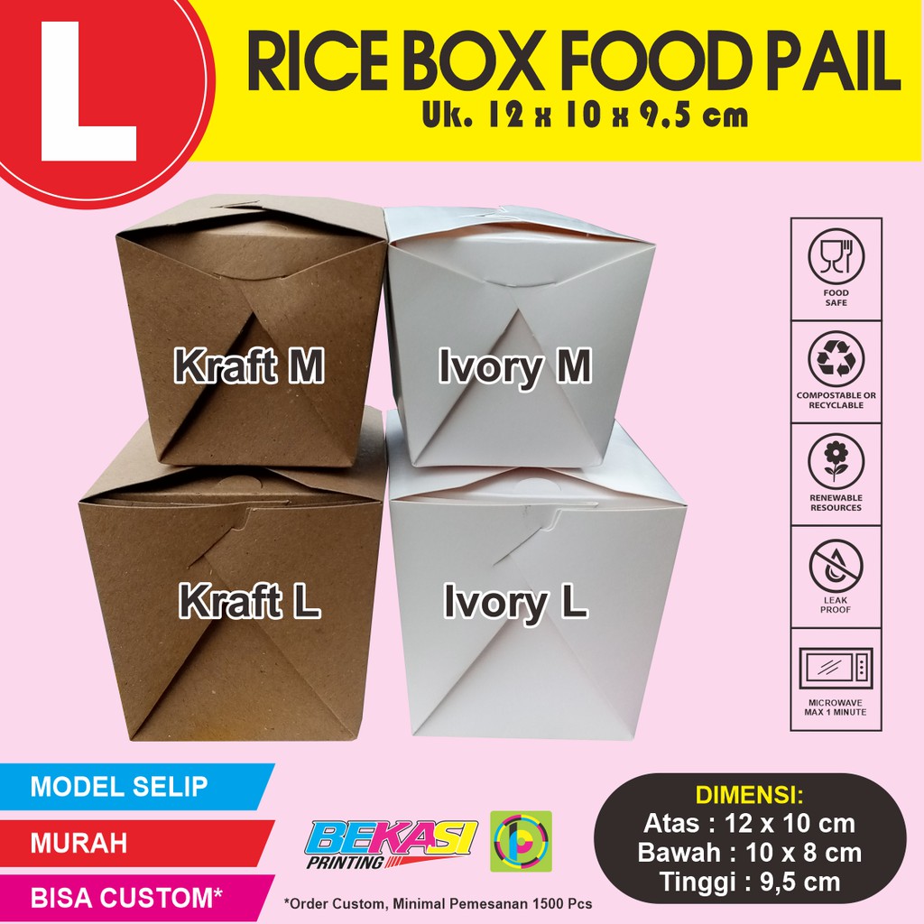 Jual Rbl Kemasan Rice Box Food Pail Foodpail Dus Nasi Bento Eco