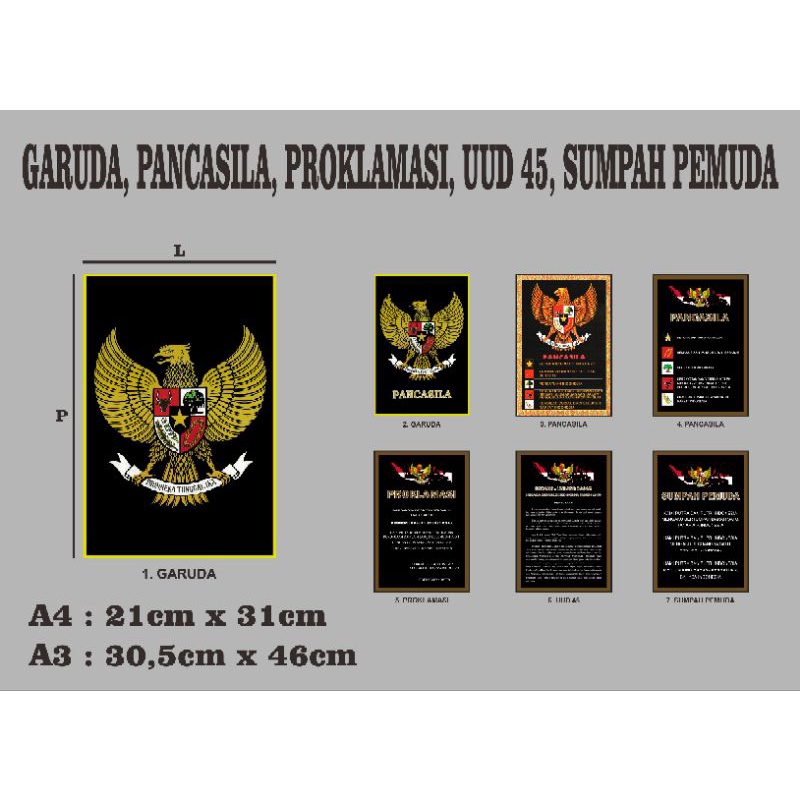 Jual Poster Garuda Pancasila Proklamasi Uud 45 Sumpah Pemuda A4 Shopee Indonesia 8874