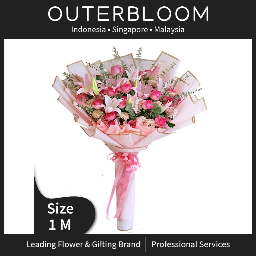 Jual Outerbloom - Bunga Valentine - Pink Spencer Giant Flowers | Shopee ...