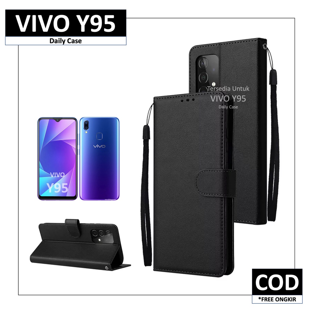 Jual Case VIVO Y95 1807 Terbaru Flip Leather Casing Premium Kesing ...