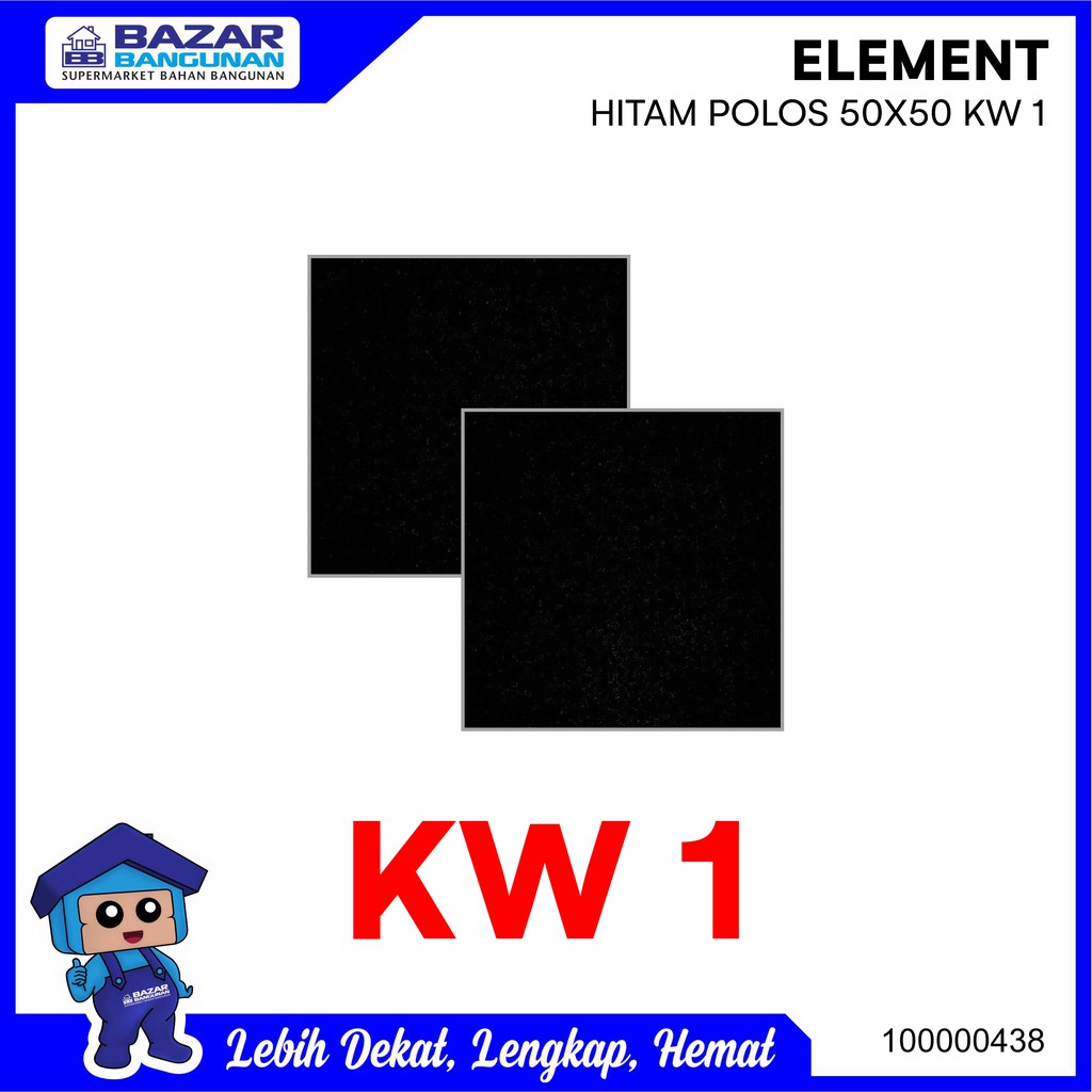 Jual Element Keramik Lantai Dinding Floor Wall Tile Hitam Polos