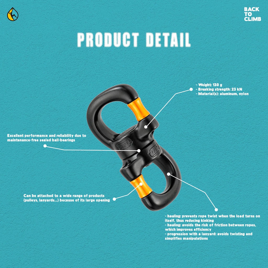 Jual PETZL SWIVEL OPEN Original – Connector Swivel Rescue Industry Rope ...