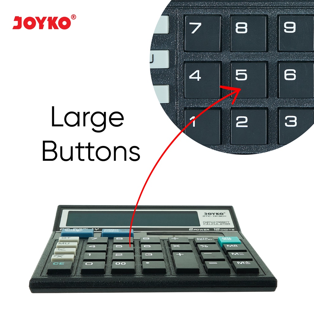 Calculator Kalkulator Joyko DTC-1313CH 12 Digits Check Correct (3)