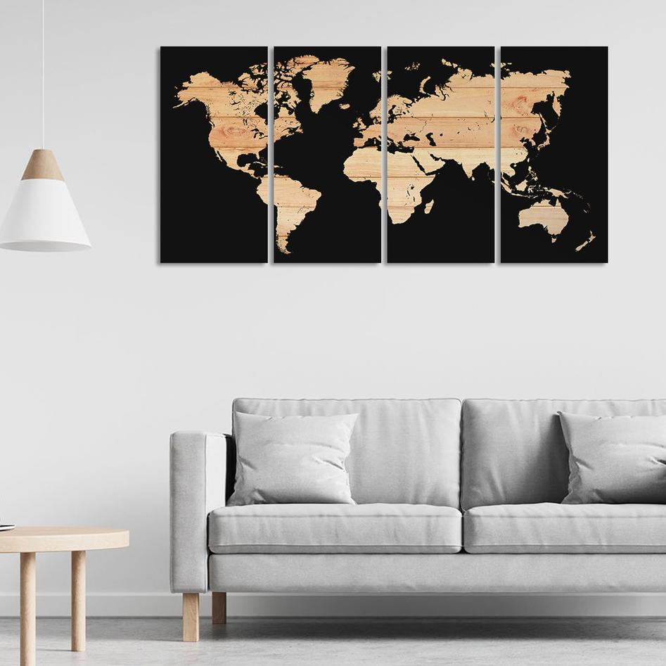 Jual [120x60cm] Wall Decor Hiasan Poster Dinding Desain Peta Dunia ...
