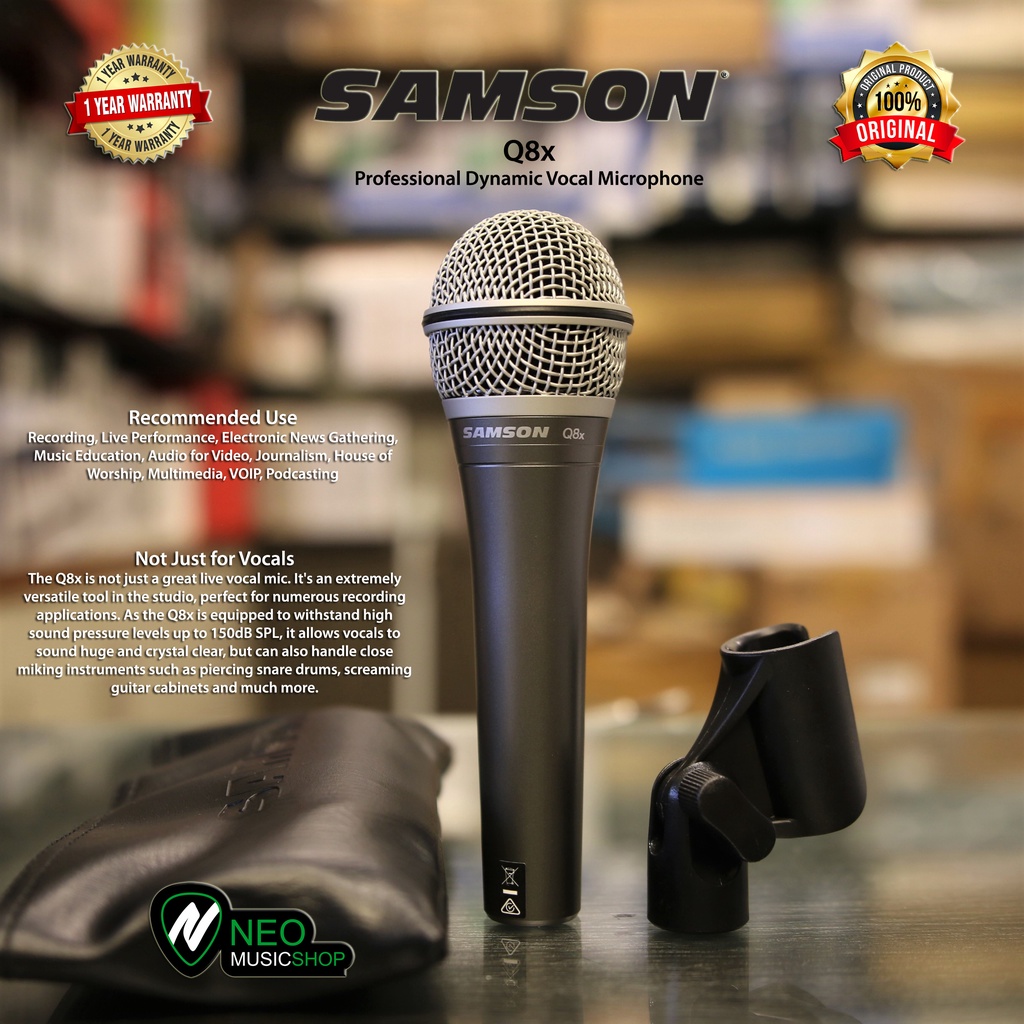 Jual Samson Q8X Premium dynamic vocal microphone with mid-range clarity ...