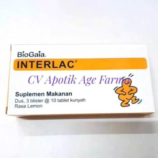 Jual Interlac Tablet Kunyah Rasa Lemon isi 30 (Interbat) | Shopee Indonesia