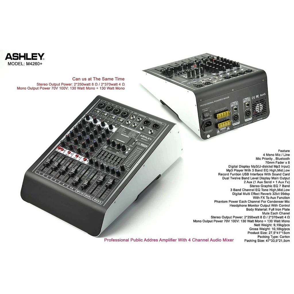 Jual Power Mixer 4 Channel Ashley M4260+ M 4260+ Original Ashley