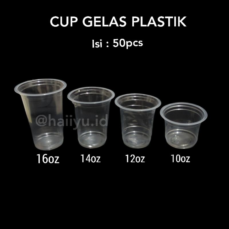 Jual Gelas Plastik 10oz 12oz 14oz 16oz Isi 50 Biji Gelas Cup Jus Pop Ice Shopee Indonesia 1852