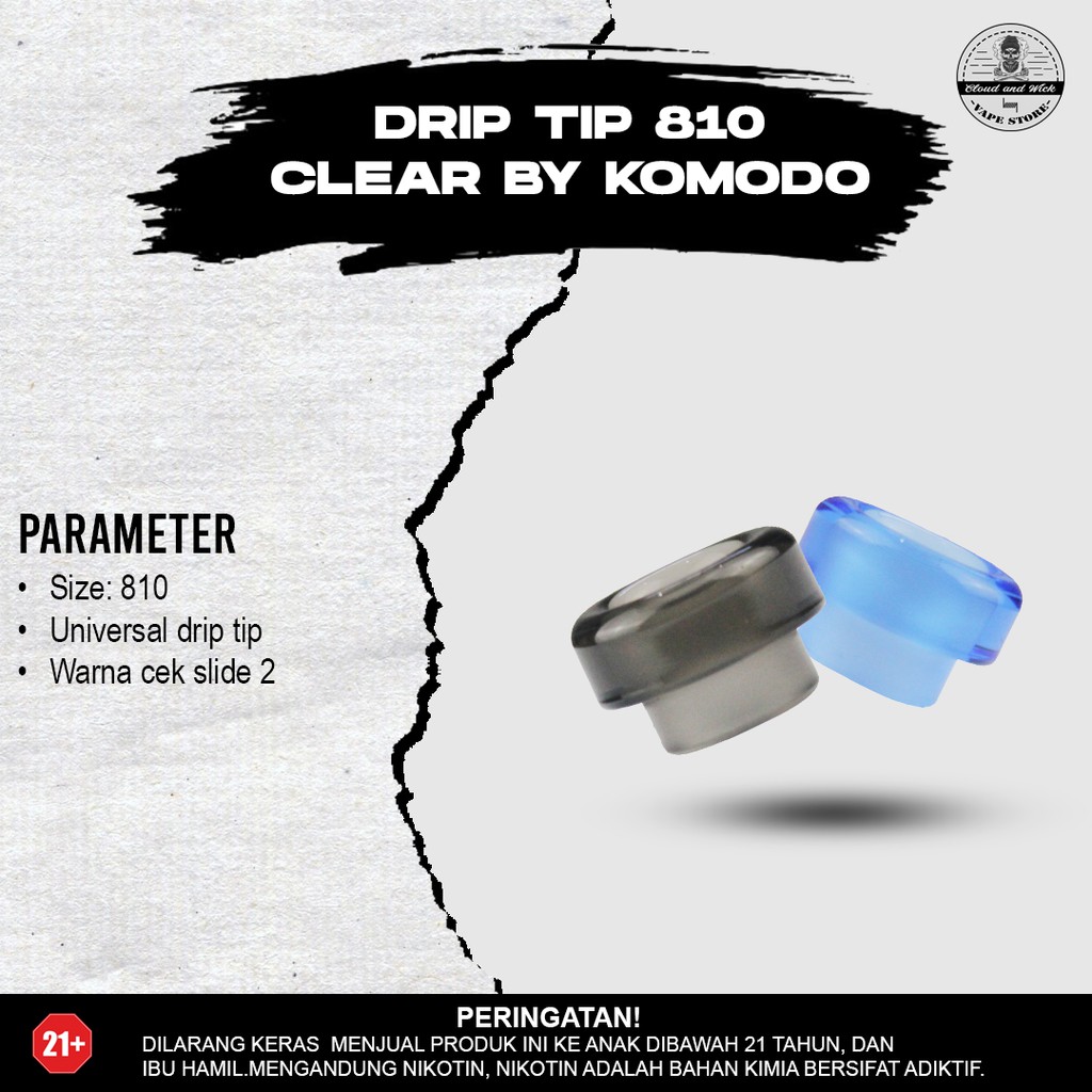 Jual DRIP TIP 810 CLEAR UNIVERSAL BY KOMODO AUTHENTIC Shopee Indonesia