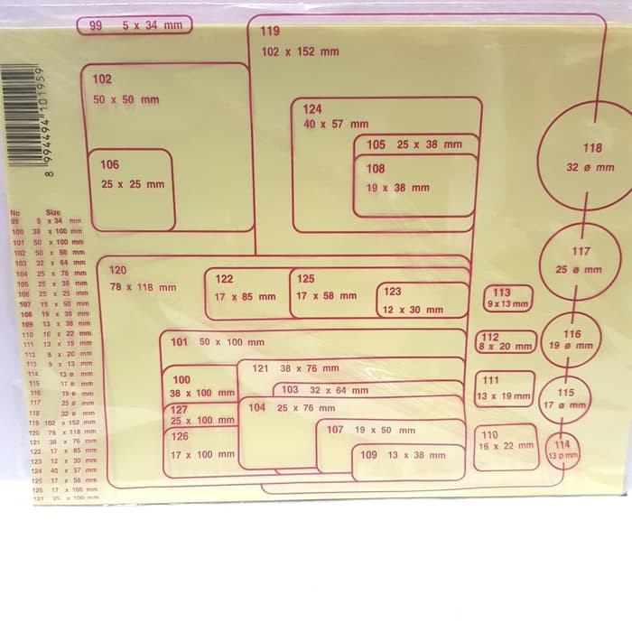 Jual FOX Self Adhesive Label Sticker Putih 119/120/121/122/123/124/125 ...