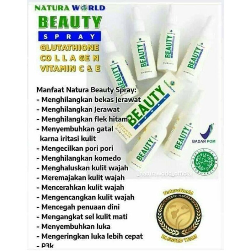 NATURAWORLD BEAUTY SPRAY GLUTATHIONE COLLAGEN perawatan MUKA dan LUKA