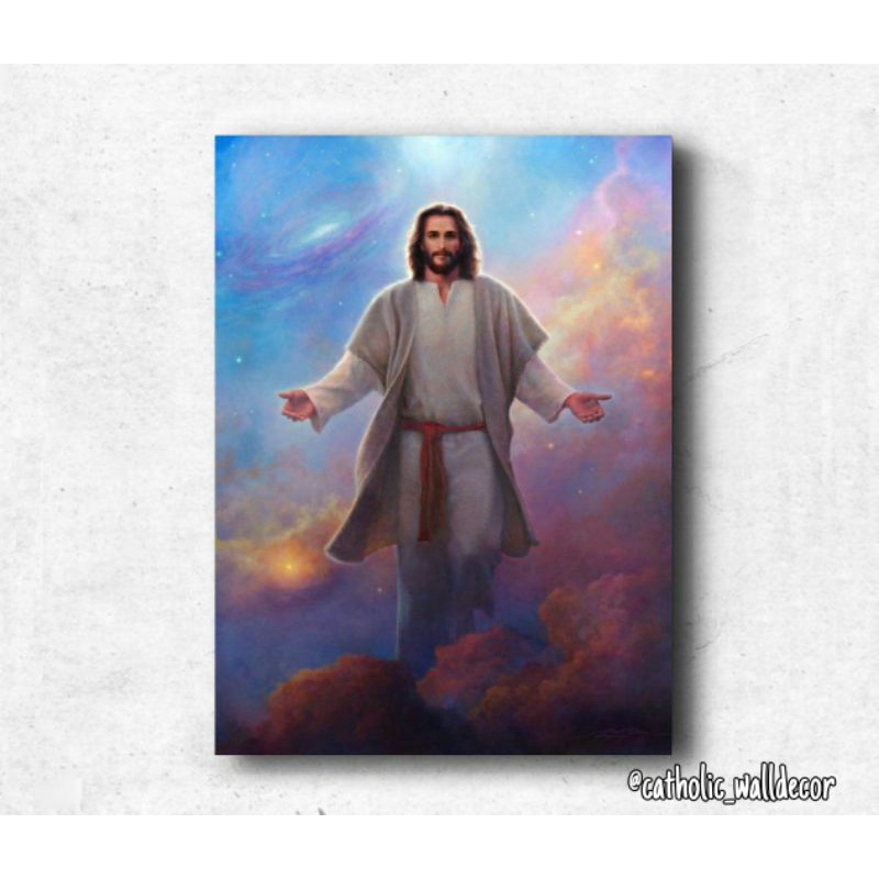 Jual Hiasan dinding rohani Kristen Katolik Poster kayu Tuhan Yesus bg ...