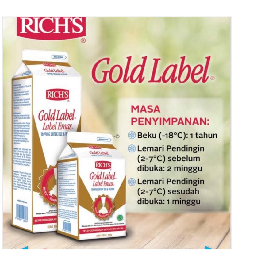 Jual Whipping Cream Rich's Rich Gold Label Whipping Cream 907gram