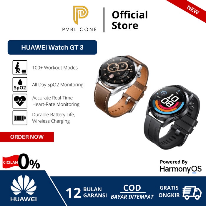 Jual Huawei Smart Watch GT 3 Series 46mm All Day SpO2 Monitoring Resmi ...