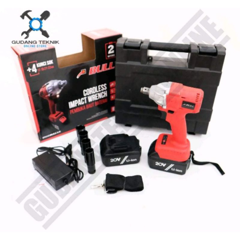 Jual Bull Cordless Impact Wrench Inch Alat Mesin Pembuka Baut Ban V Mesin Pembuka Baut