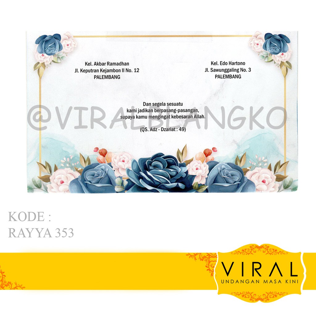 Jual Blangko Undangan Pernikahan Rayya 353 Harga Murah | Shopee Indonesia