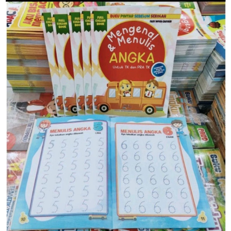 Jual Buku Anak Mengenal & Menulis Angka Serta Abjad| Menebalkan Angka ...