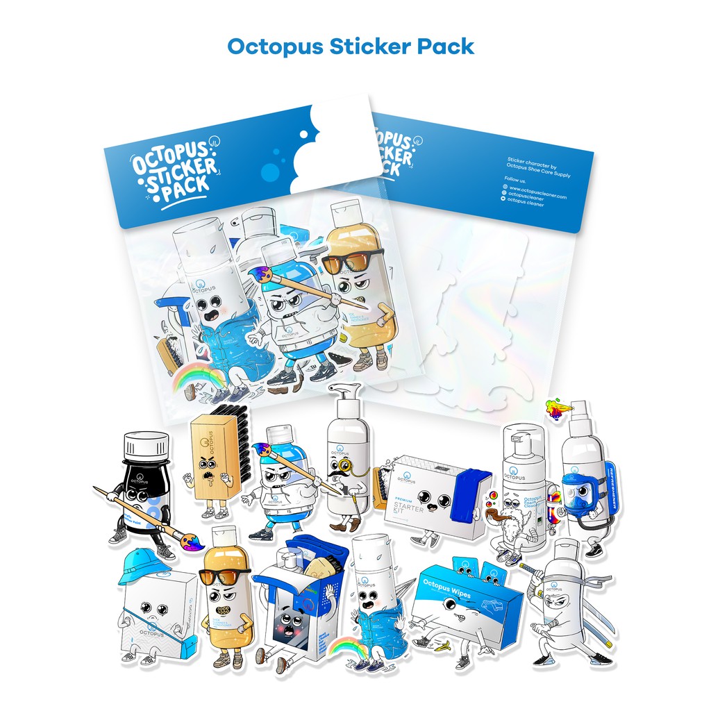 Jual Octopus Sticker Pack isi 8 stiker karakter random | Shopee Indonesia