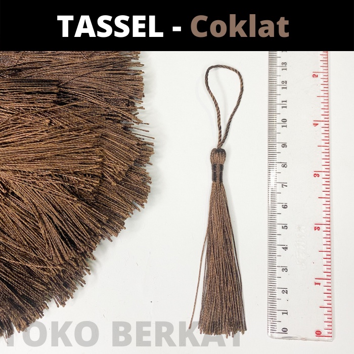 Jual (10 PCS) Tasel/Tassel/Tessel Rumbai Coklat | Shopee Indonesia