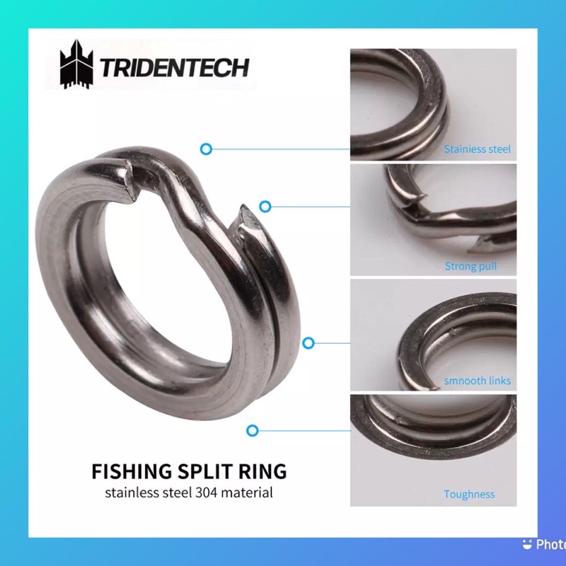 Jual Aksesoris Rangkaian Umpan Pancing Split Ring 4mm / 5mm / 6mm  Tridentech Saltwater Resistance