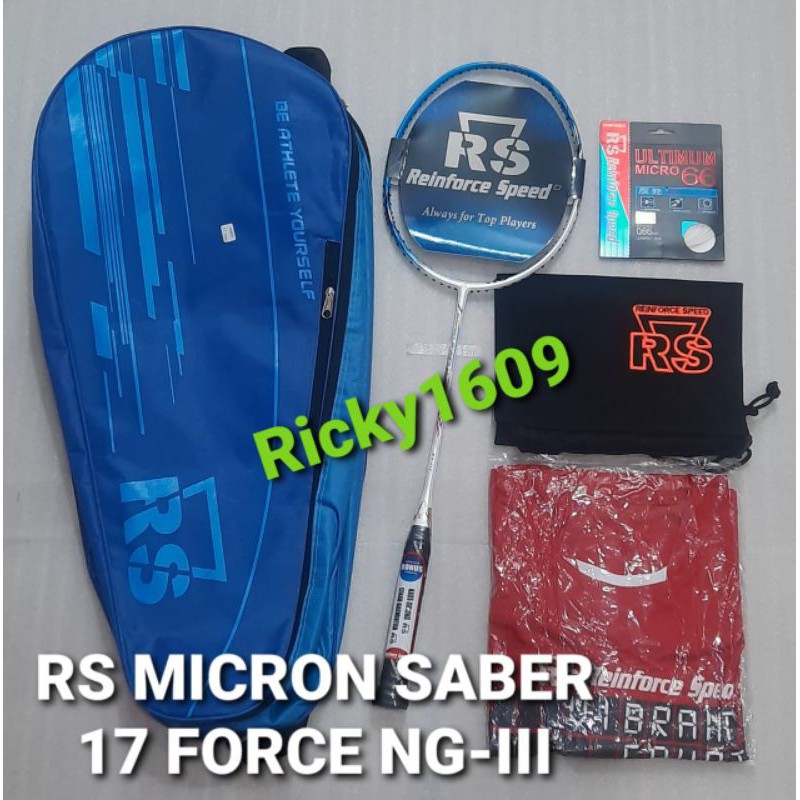 Jual RAKET BADMINTON RS MICRON SABER 17 FORCE NG-III HIGH TENSION FRAME ...