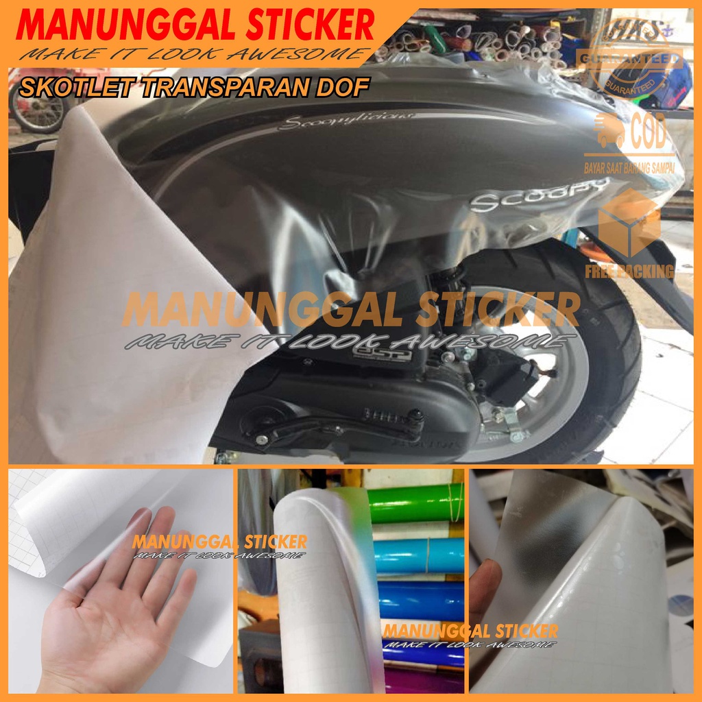 Jual Stiker Skotlet Motor Transparan Doff Bening Skotlet Putih