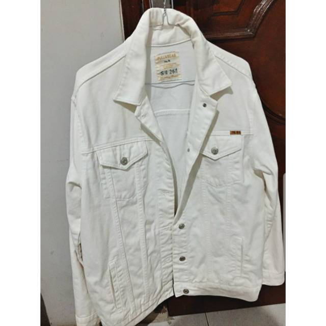 Pull Bear White Denim Jacket