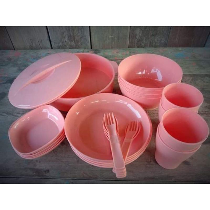 Jual Piring SetEko Pepetok Set Of 24 + LESTI SET OF 25 PEACH | Shopee ...