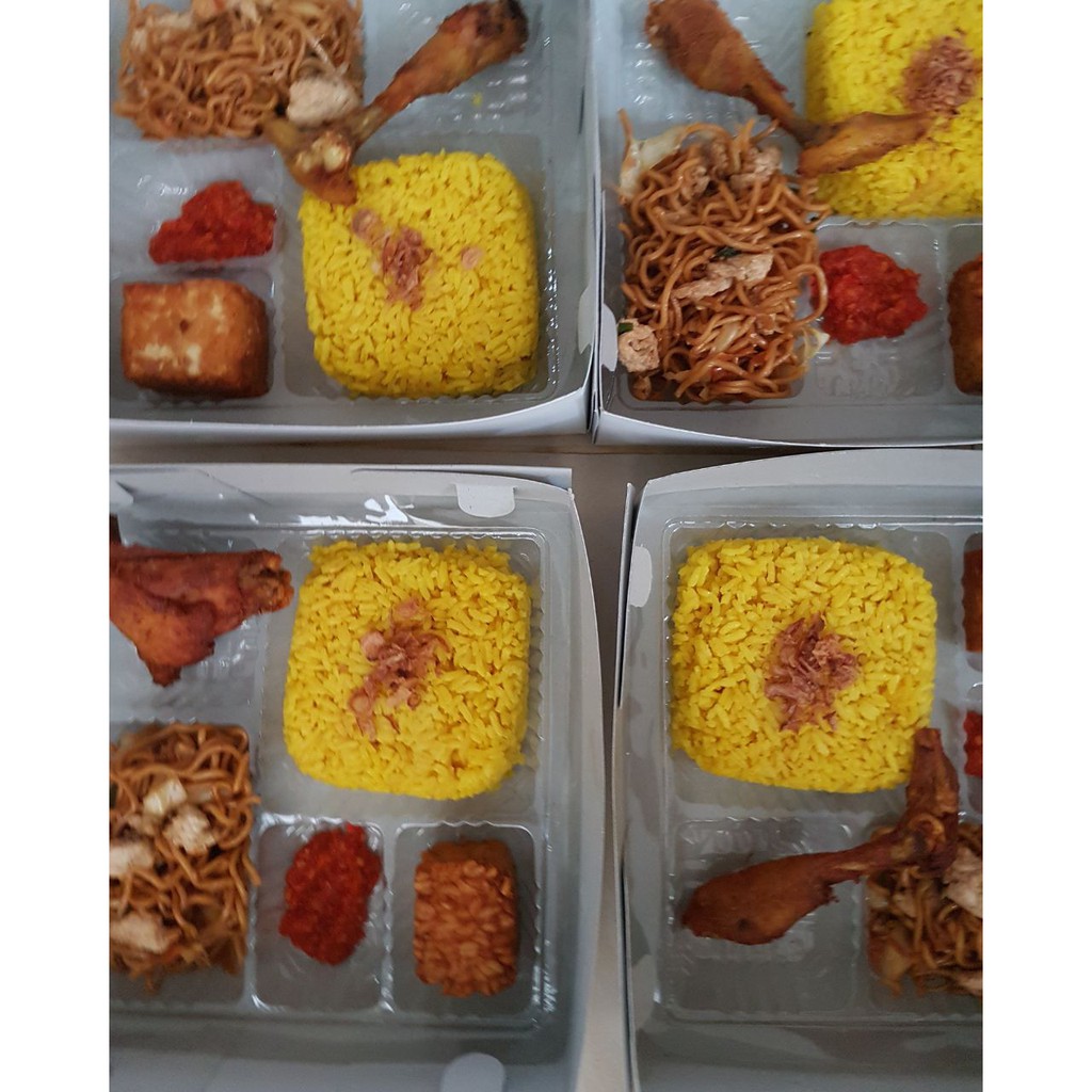 Jual NASI KUNING KOTAK A KOMPLIT YELLOW RICE BOX COMPLETE TYPE A