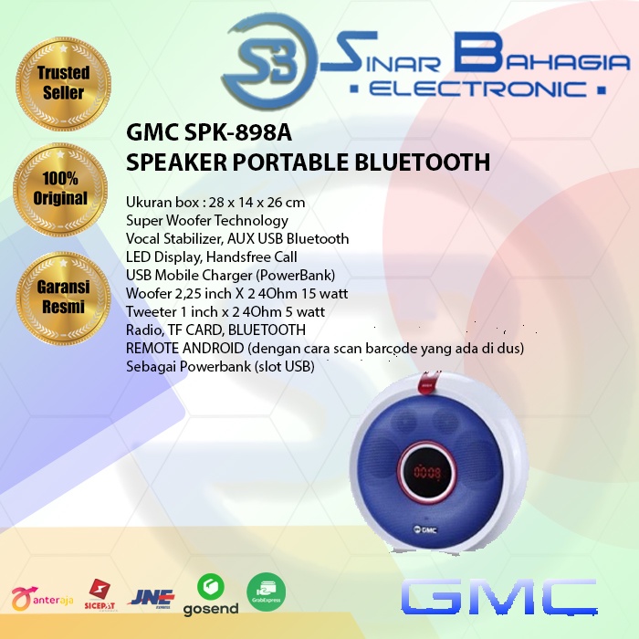 Jual GMC SPK-898A SPEAKER PORTABLE BLUETOOTH (NEW) (KHUSUS BANDUNG ...