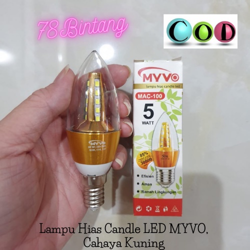 Jual 78Bintang Lampu Hias Candle LED 5Watt - Lampu Candle LED MYVO ...