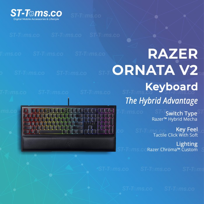 Jual Razer Ornata V2 - US Mecha-membrane keyboard with Razer Chroma RGB ...