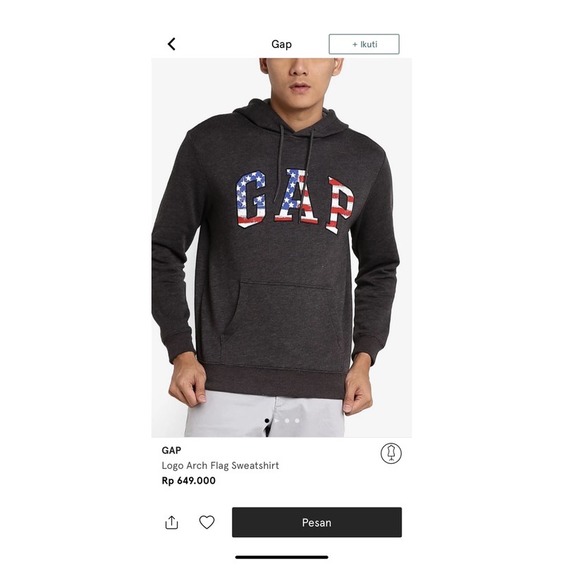 Harga sweater hoodie gap original hotsell
